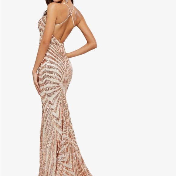 Gorgeous lightly worn gown with bias cut overlay. - Picture 2 of 8